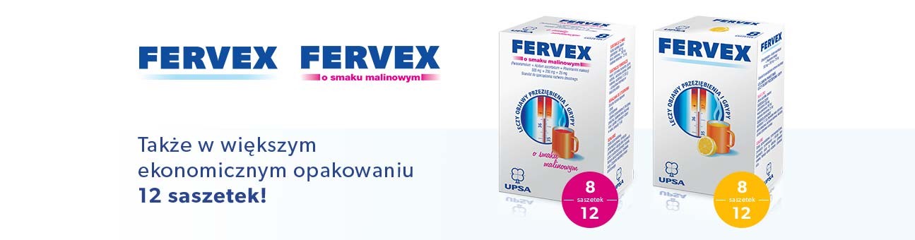 Fervex i Fervex o smaku malinowym - w ekonomicznym opakowaniu 12 saszetek!